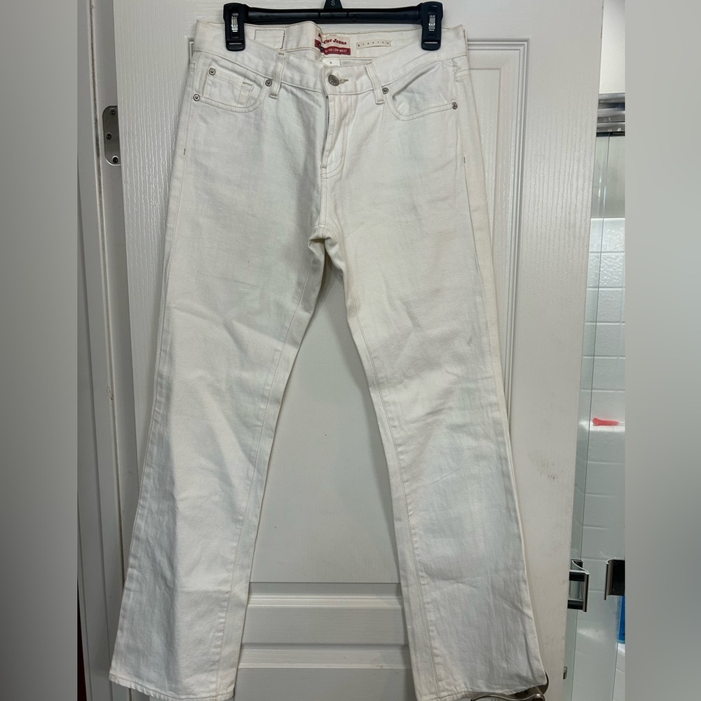 Old navy ultra low bootcut off white jeans